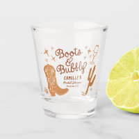 Rustic Boots and Bubbly Bridal Shower Shot Glass