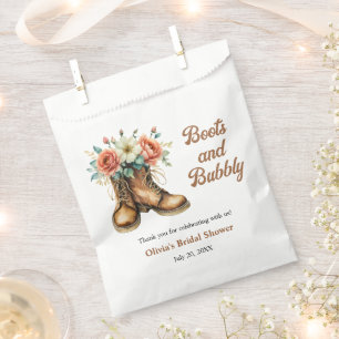 Rustic Boots and Bubbly Western Bridal Shower Favor Bag