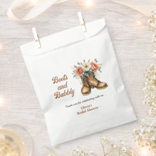 Rustic Boots and Bubbly Western Bridal Shower Favor Bag