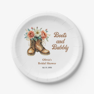 Rustic Boots and Bubbly Western Bridal Shower  Paper Plates