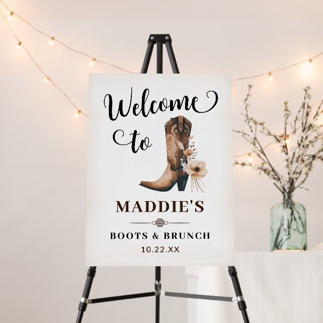 Rustic Boots Brunch Welcome Sign (In Situ (Stand))