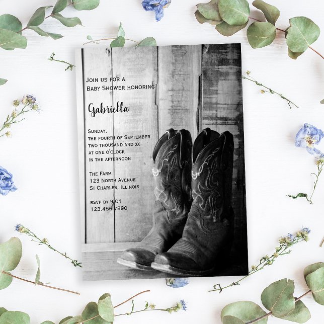 Rustic Boots Country Western Baby Shower Invitation (Creator Uploaded)