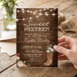Rustic Boots Cowgirl Sweet Sixteen 16 Invitation<br><div class="desc">Give your sweet sixteen party a touch of western charm with this Rustic Boots Floral Sweet Sixteen Invitation. With its unique design featuring rustic boots and string lights, it's sure to impress your guests and set the tone for an unforgettable celebration. With Zazzle's design tool, you can add your own...</div>