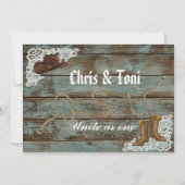 Rustic Boots & Lace Wedding Invite (Back)