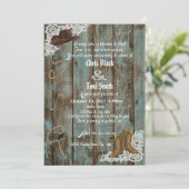 Rustic Boots & Lace Wedding Invite (Standing Front)