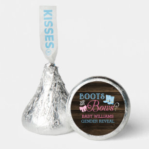 Rustic Boots or Bows Gender Reveal Baby Shower Hershey®'s Kisses®