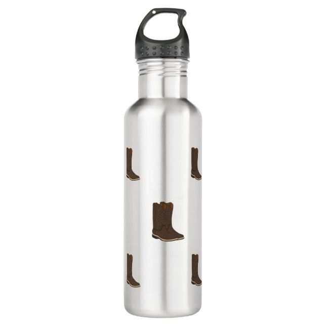 Rustic Boots Stainless Steel Water Bottle (Front)