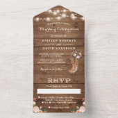 Rustic Boots Western Country String Lights Wedding All In One Invitation (Inside)