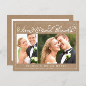 Rustic Border Wedding Thank You Card - Craft (Front/Back)