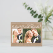Rustic Border Wedding Thank You Card - Craft (Standing Front)
