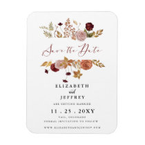 Rustic Botanical Autumn Fall Save The Date   Magnet