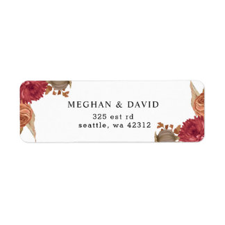 Rustic Botanical Autumn Fall Wedding  Label