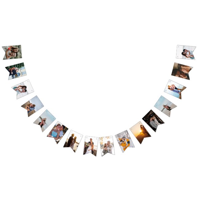 Rustic Botanical Autumn Pumpkin Fall Wedding Bunting Flags (All)