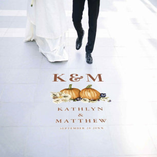 Rustic Botanical Autumn Pumpkin Fall Wedding Floor Decals