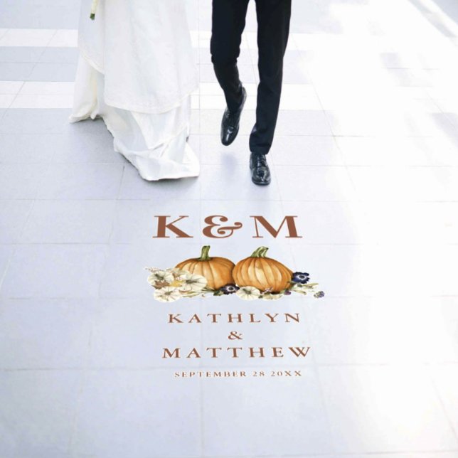 Rustic Botanical Autumn Pumpkin Fall Wedding Floor Decals (Creator Uploaded)