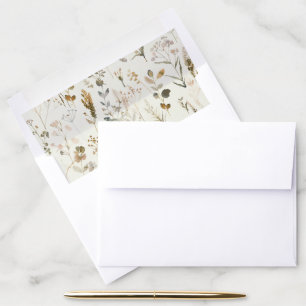 Rustic Botanical Christmas Holiday Envelope Liner