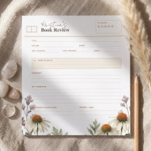 Rustic Botanical Coneflower Book Review Reading