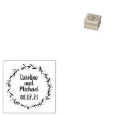 Rustic Botanical Country Wreath Wedding Custom Rubber Stamp (Stamped)