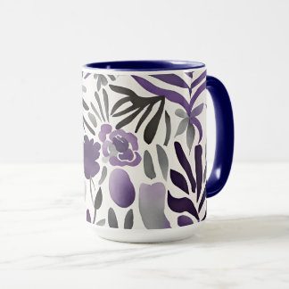 Rustic Botanical Elements Watercolor Art  Mug