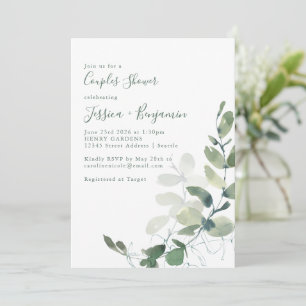 Rustic Botanical Eucalyptus Couples Shower Invitation