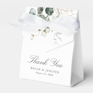 Rustic Botanical Eucalyptus Greenery Wedding Favor Boxes