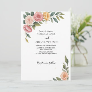 Rustic Botanical Eucalyptus Greenery Wedding  Invitation