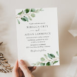 Rustic Botanical Eucalyptus Greenery Wedding Invitation<br><div class="desc">This simple and elegant Wedding Invitation features beautiful moody watercolor eucalyptus leaf branches & has been paired with a whimsical calligraphy and a classy serif font in gold and gray. To make advanced changes,  please go select "Click to customize further" option under Personalize this template.</div>