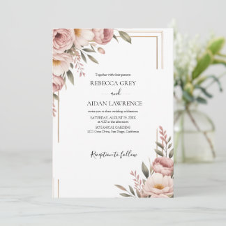 Rustic Botanical Eucalyptus Greenery Wedding  Invitation