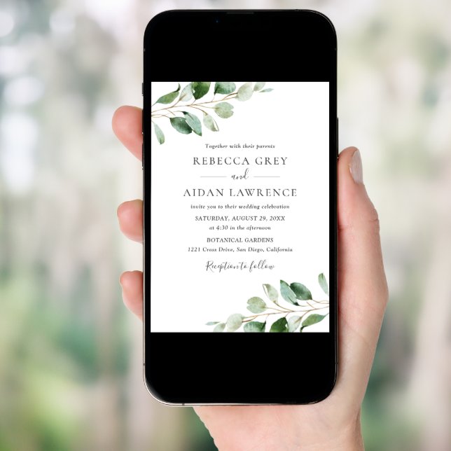 Discover Rustic Botanical Eucalyptus Greenery Wedding Invitation