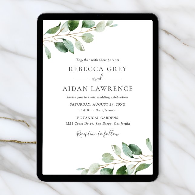 Discover Rustic Botanical Eucalyptus Greenery Wedding Invitation
