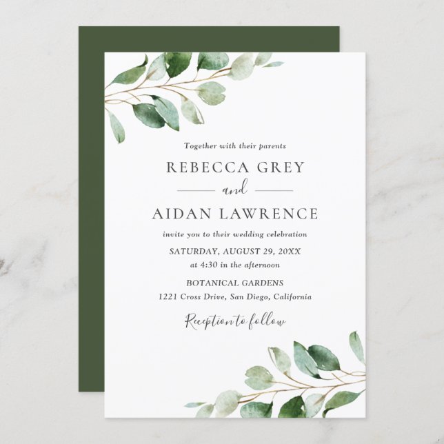Discover Rustic Botanical Eucalyptus Greenery Wedding Invitation