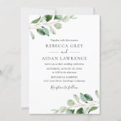 Rustic Botanical Eucalyptus Greenery Wedding Invitation (Front)