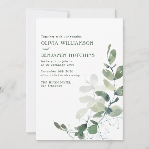 Rustic Botanical Eucalyptus Wedding Website Invitation