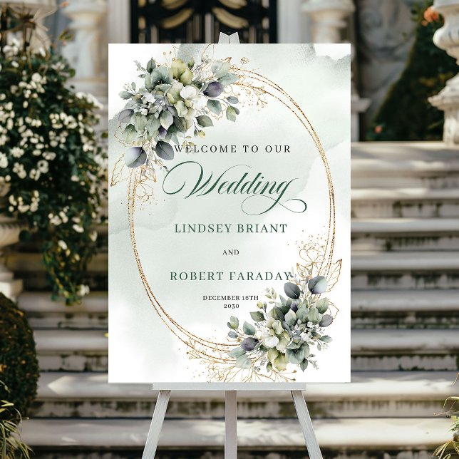 Rustic Botanical Eucalyptus Welcome Poster (Rustic Botanical Eucalyptus Welcome Poster)