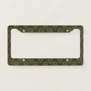 Rustic Botanical Face Line Pattern (2) License Plate Frame