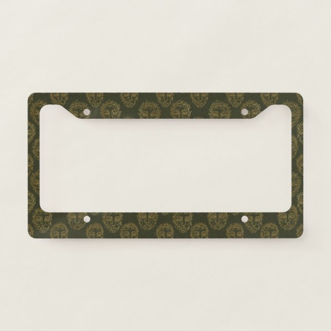 Rustic Botanical Face Line Pattern (2) License Plate Frame (Front)