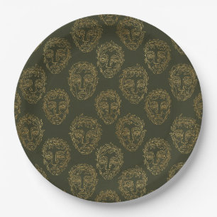 Rustic Botanical Face Line Pattern (2) Paper Plates