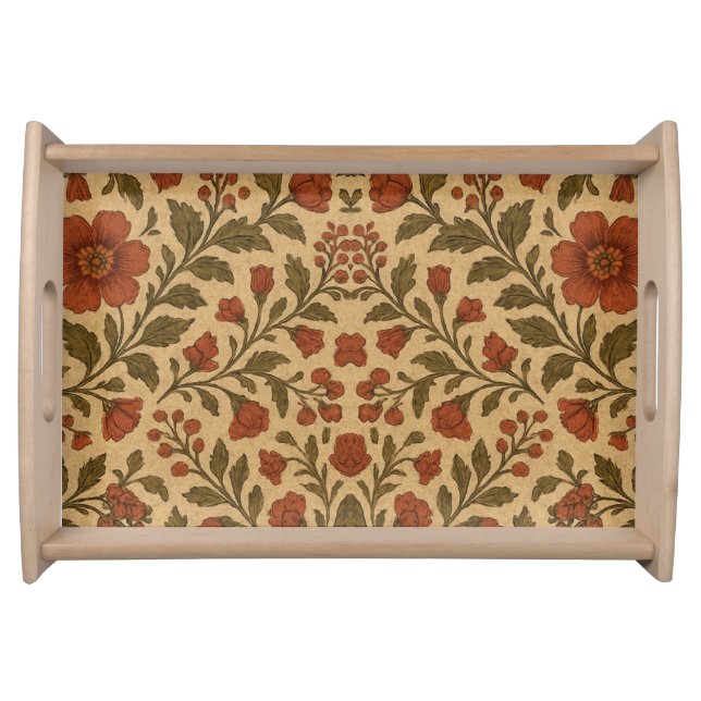 Rustic Botanical Floral Serving Tray (Front)