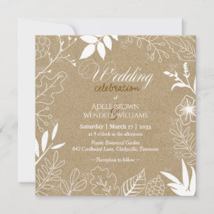 Rustic Botanical Garden Wedding Invitation