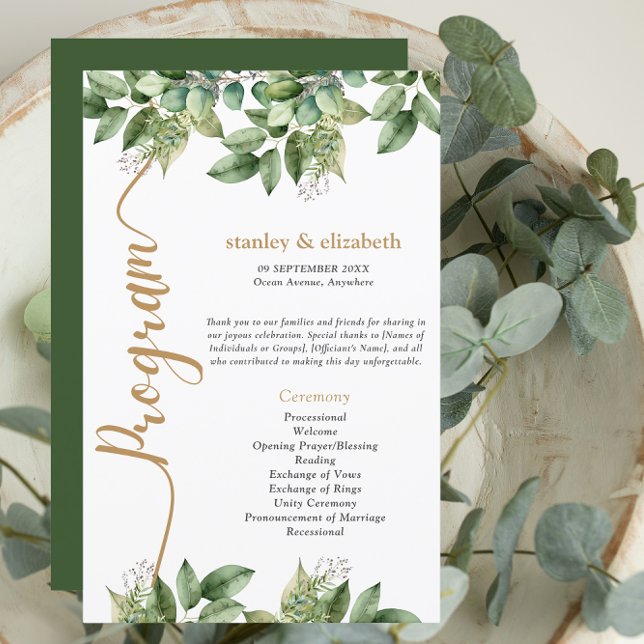 Rustic Botanical Green & Gold Foliage Wedding  (Creator Uploaded)