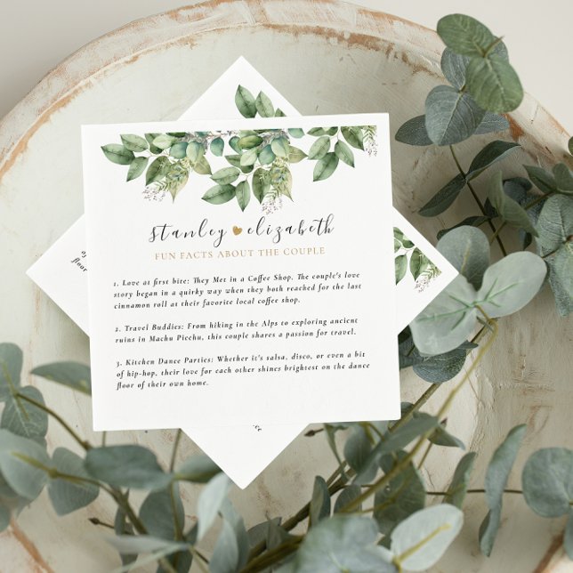 Rustic Botanical Green & Gold Foliage Wedding Napkins (Creator Uploaded)