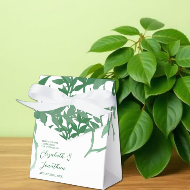 Rustic Botanical Leaves Wedding Favor Boxes (Creator Uploaded)