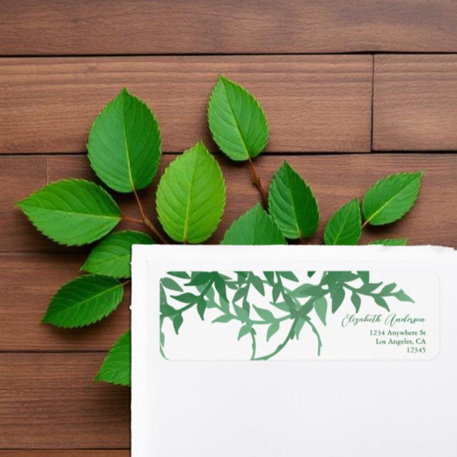 Rustic Botanical Leaves Wedding Label (Creator Uploaded)