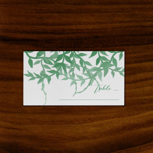 Rustic Botanical Leaves Wedding Place Card (Creator Uploaded)