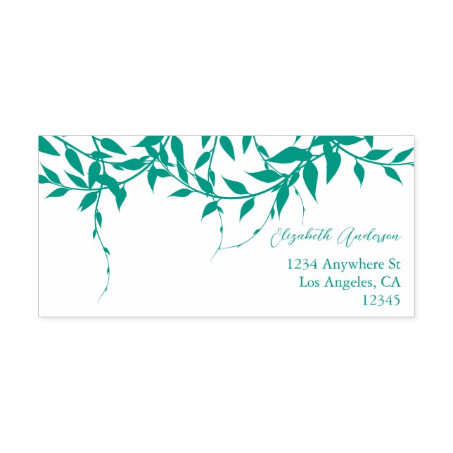 Rustic Botanical Leaves Wedding Self-inking Stamp (Design)