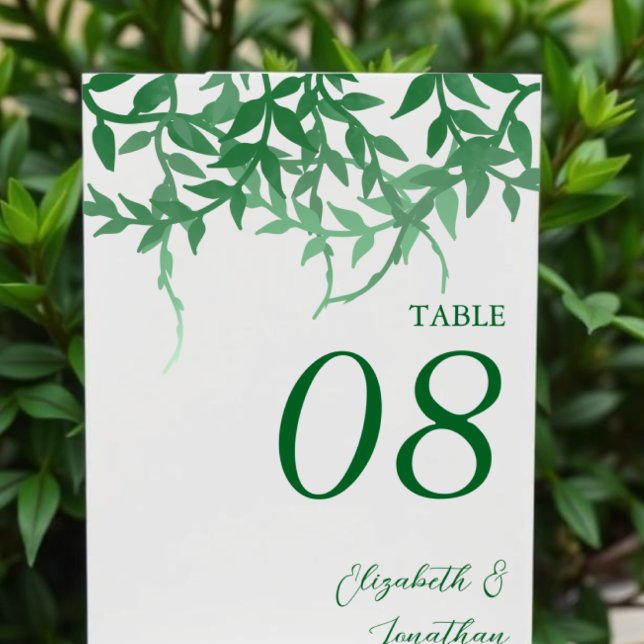 Rustic Botanical Leaves Wedding Table Number (Creator Uploaded)