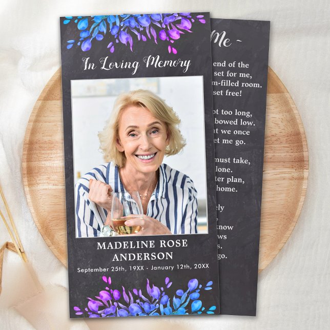 Rustic Botanical Memorial Funeral Prayer Bookmark (Creator Uploaded)