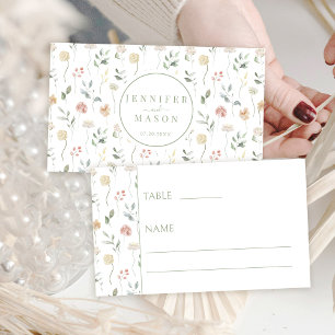 Rustic Botanical Pastel Floral Wedding Place Cards