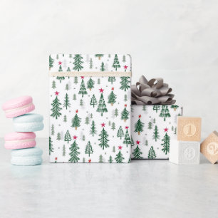 Rustic Botanical Pinecone & Pine Branch Christmas Wrapping Paper