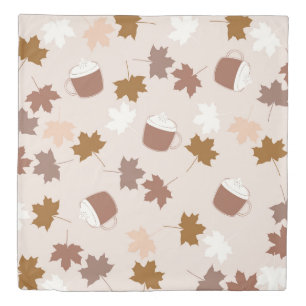 Rustic Botanical Pumpkin Spice Maple Leaf Pattern Duvet Cover